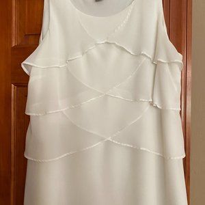 White House Black Market Sleeveless Ivory Chiffon Top  Size S